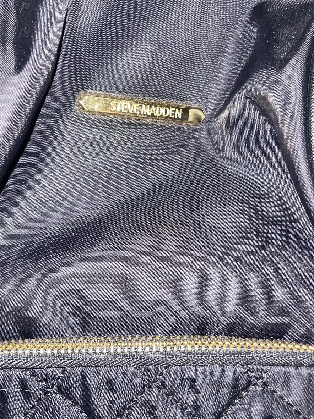 Steve Madden Black Backpack with Gold Hardware